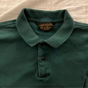 Vintage 90's Eddie Bauer Polo Shirt Mens Large Green Short Sleeve Cotton